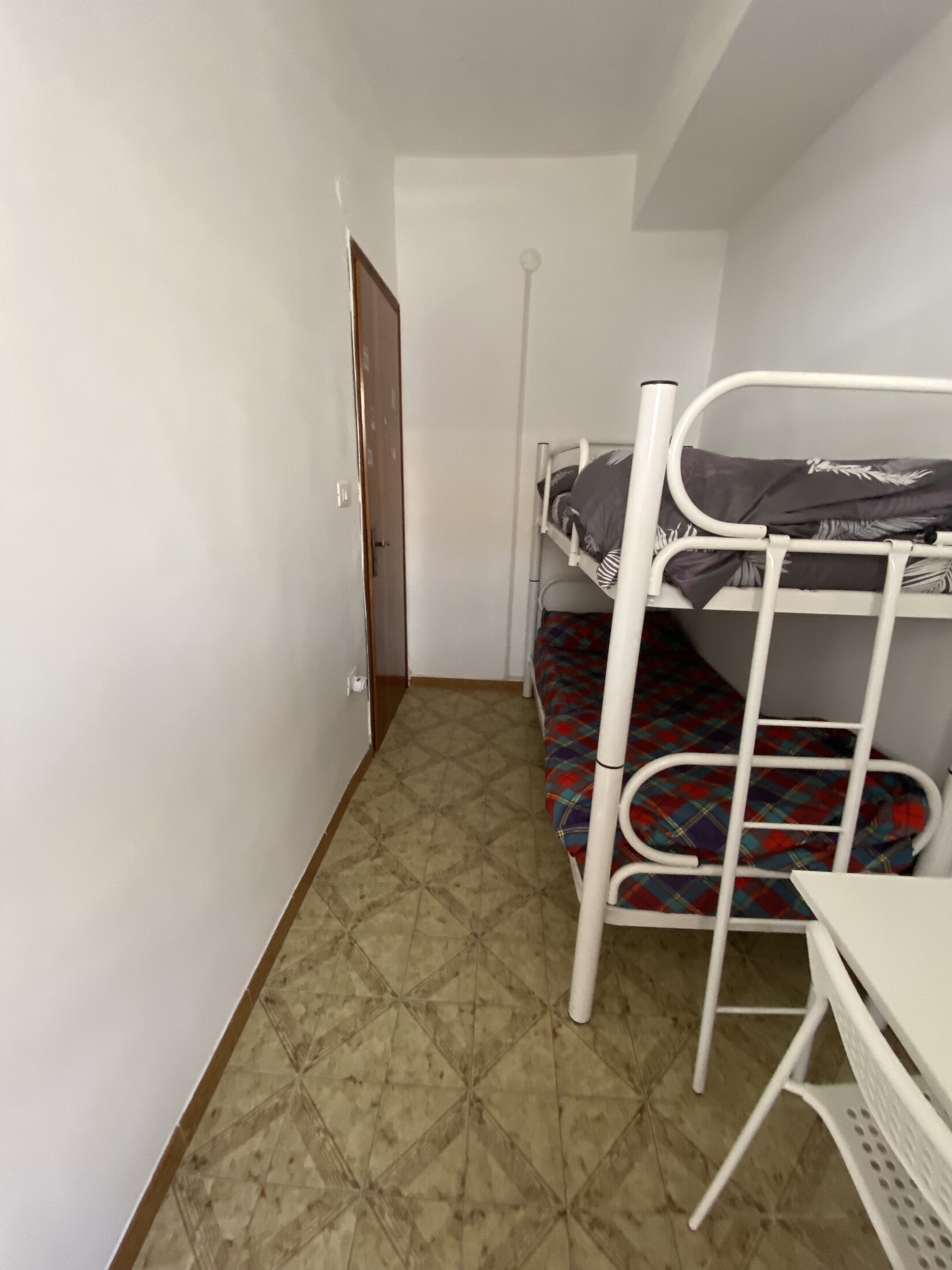 View from the balcony doorway into the bunk bedroom
