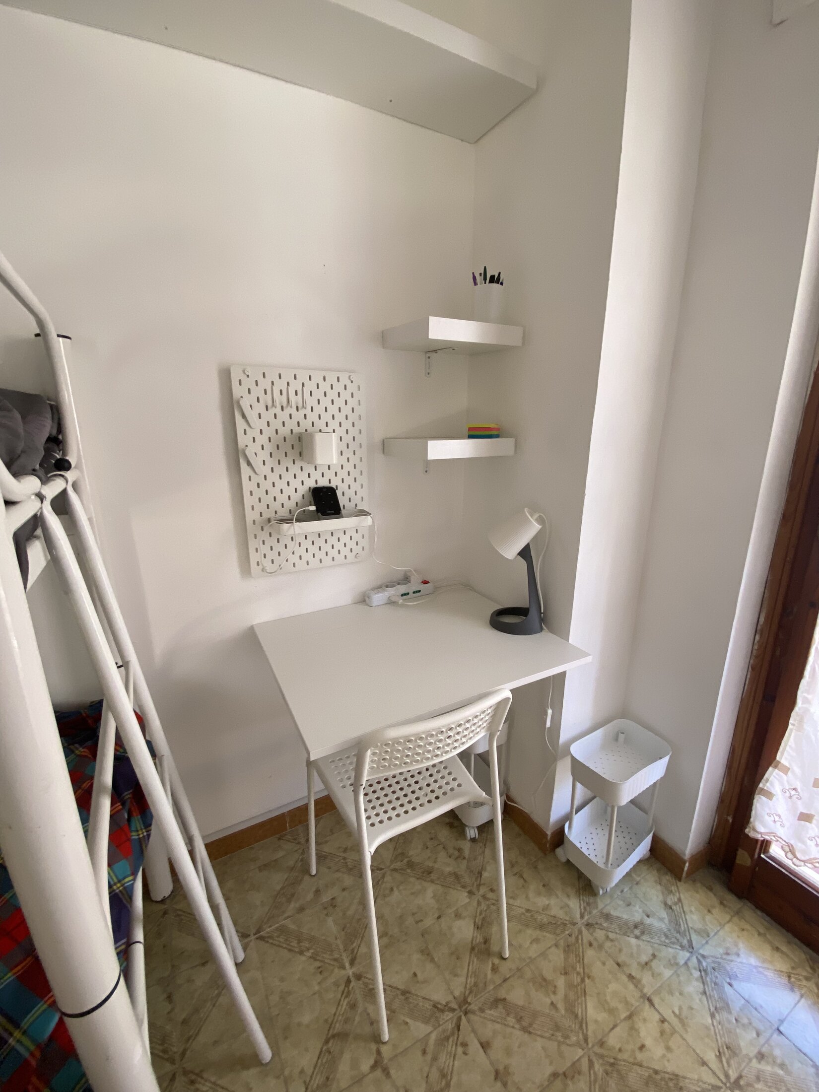 Workspace beside the bunk bedroom